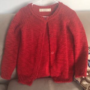 Zara red knit cardigan